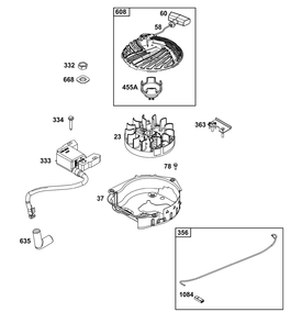 Flywheel, Ignition And Starter Group Diagram and Parts List for 09P602-0113-H5 020000 - 09Z999 Briggs and Stratton Engine